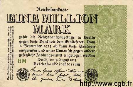1 Million Mark GERMANIA  1923 P.102d BB