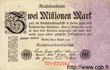 2 Millionen Mark GERMANIA  1923 P.103 MB
