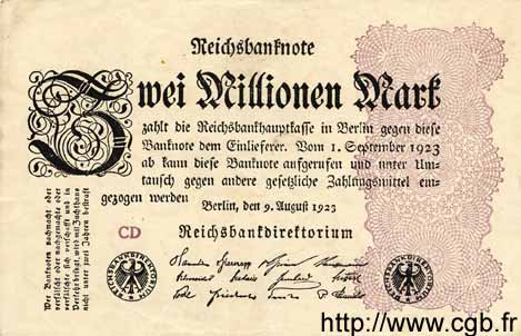 2 Millionen Mark GERMANIA  1923 P.104b SPL