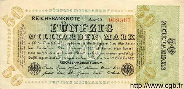 50 Milliarden Mark ALEMANIA  1923 P.120a EBC