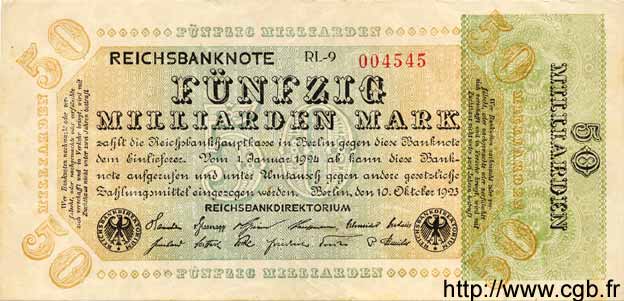 50 Milliarden Mark GERMANIA  1923 P.120- SPL