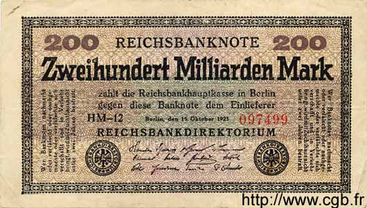 200 Milliarden Mark GERMANIA  1923 P.121a BB