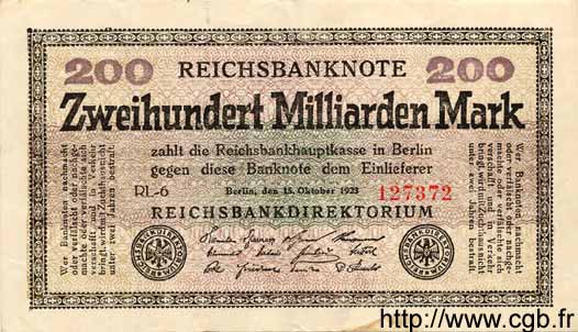 200 Milliarden Mark GERMANIA  1923 P.121c q.SPL