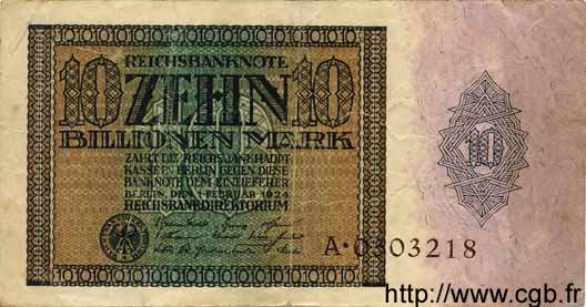 10 Billionen Mark GERMANIA  1924 P.137 q.BB