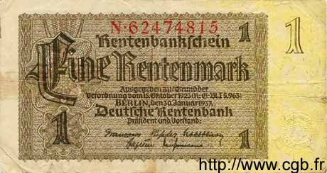 1 Rentenmark ALEMANIA  1937 P.173b MBC
