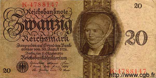 20 Reichsmark DEUTSCHLAND  1924 P.176 S