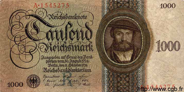 1000 Reichsmark ALEMANIA  1924 P.179 BC+