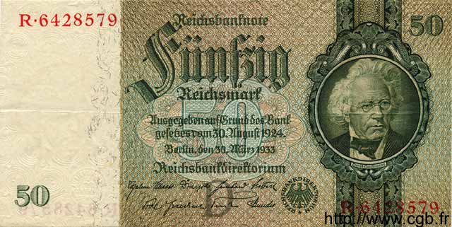 50 Reichsmark ALEMANIA  1933 P.182a EBC