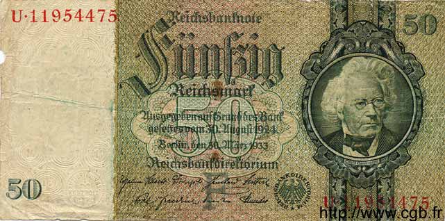 50 Reichsmark DEUTSCHLAND  1933 P.182a SGE