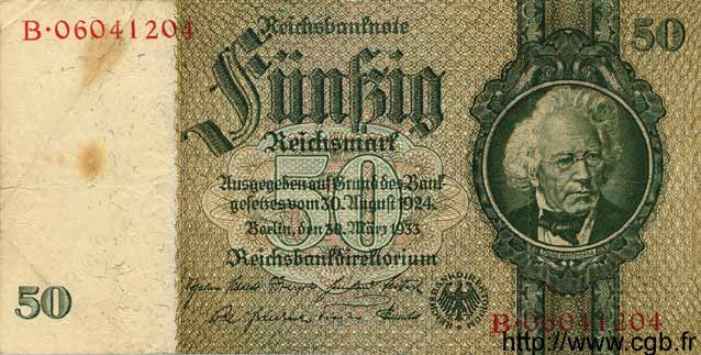 50 Reichsmark GERMANIA  1933 P.182b MB