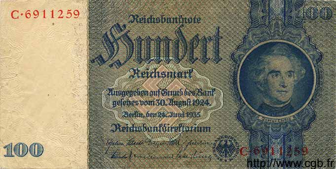100 Reichsmark DEUTSCHLAND  1935 P.183b S