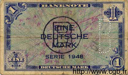 1 Deutsche Mark GERMAN FEDERAL REPUBLIC  1948 P.02d q.MB