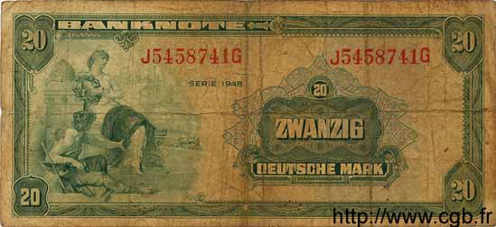 20 Deutsche Mark GERMAN FEDERAL REPUBLIC  1948 P.06a G