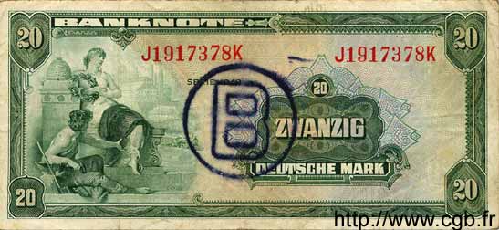 20 Deutsche Mark GERMAN FEDERAL REPUBLIC  1948 P.06b BC+