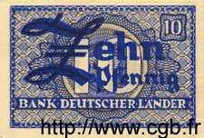 10 Pfennig GERMAN FEDERAL REPUBLIC  1948 P.12a AU