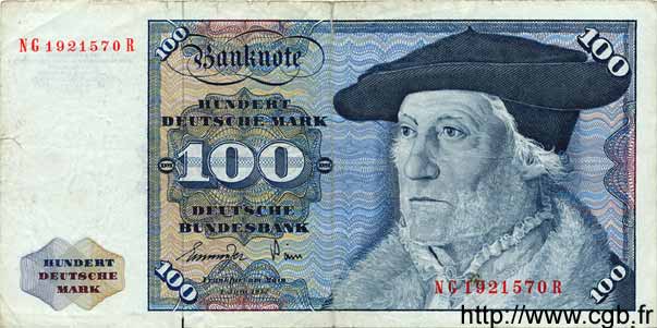 100 Deutsche Mark GERMAN FEDERAL REPUBLIC  1977 P.34b RC+