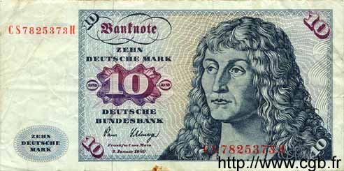 10 Deutsche Mark GERMAN FEDERAL REPUBLIC  1980 P.31d MB