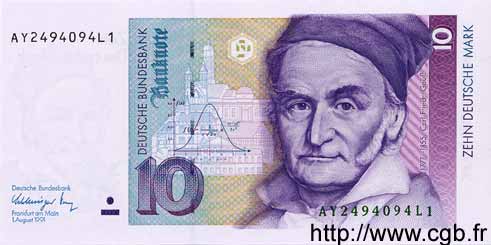 10 Deutsche Mark GERMAN FEDERAL REPUBLIC  1991 P.38b ST