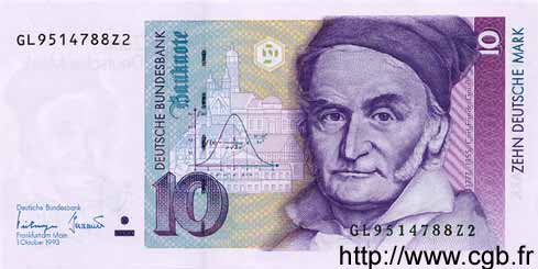 10 Deutsche Mark GERMAN FEDERAL REPUBLIC  1993 P.38c UNC