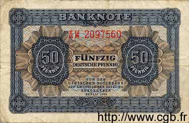 50 Deutsche Pfennige GERMAN DEMOCRATIC REPUBLIC  1948 P.08b F