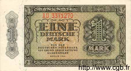 1 Deutsche Mark GERMAN DEMOCRATIC REPUBLIC  1948 P.09b VF+