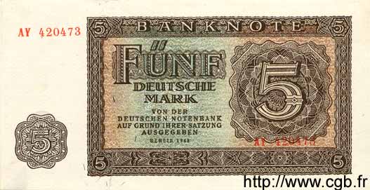 5 Deutsche Mark ALLEMAGNE RÉPUBLIQUE DÉMOCRATIQUE  1948 P.11a pr.NEUF