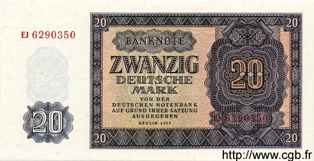 20 Deutsche Mark DEUTSCHE DEMOKRATISCHE REPUBLIK  1955 P.19a ST