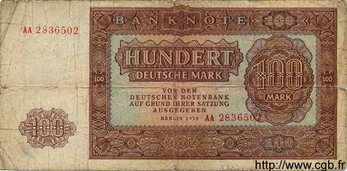 100 Deutsche Mark GERMAN DEMOCRATIC REPUBLIC  1955 P.21a G
