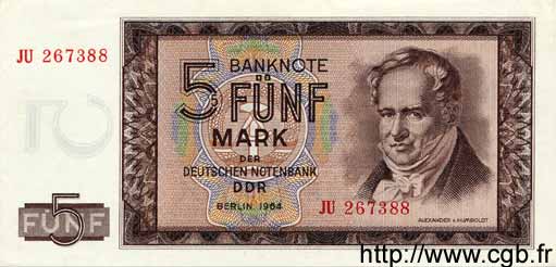 5 Mark GERMAN DEMOCRATIC REPUBLIC  1964 P.22a UNC-