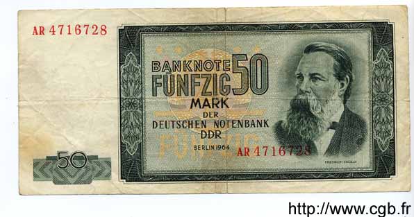 50 Mark GERMAN DEMOCRATIC REPUBLIC  1964 P.25a F