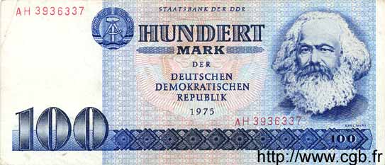 100 Mark GERMAN DEMOCRATIC REPUBLIC  1975 P.31a F+