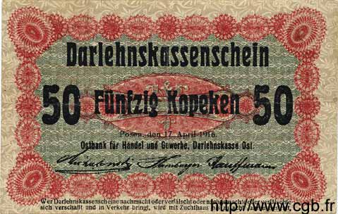 50 Kopeken GERMANY Posen 1916 P.R121b F+
