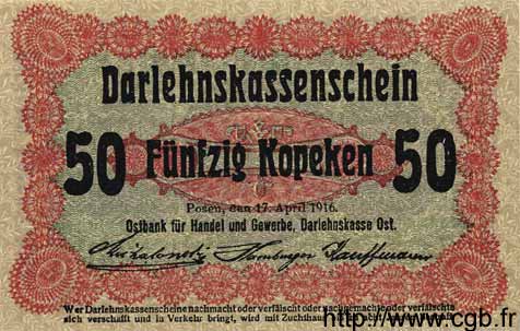 50 Kopeken GERMANY Posen 1916 P.R121c UNC