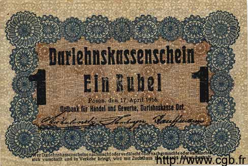 1 Rubel GERMANY Posen 1916 P.R122c VF
