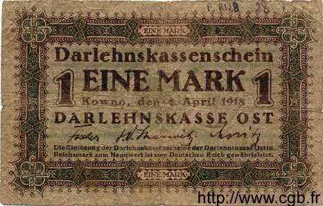 1 Mark DEUTSCHLAND Kowno 1918 P.R128 fS