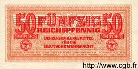 50 Reichspfennig DEUTSCHLAND  1942 P.M35 fVZ