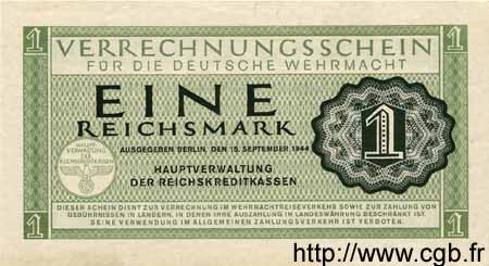 1 Reichsmark GERMANY  1944 P.M38 AU