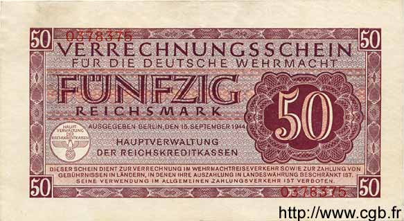 50 Reichsmark DEUTSCHLAND  1944 P.M41 fVZ to VZ