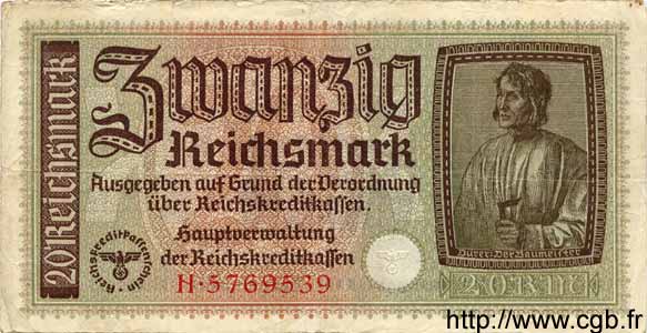20 Reichsmark DEUTSCHLAND  1940 P.R139 S