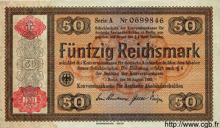 50 Reichsmark GERMANIA  1934 P.211 BB