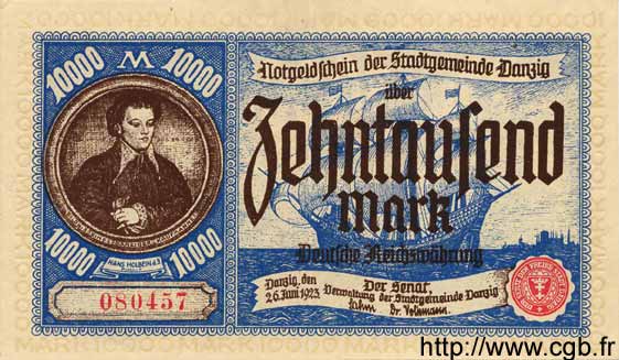 10000 Mark DANTZIG  1923 P.18 EBC+ a SC