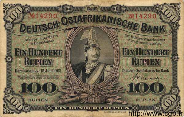 100 Rupien Deutsch Ostafrikanische Bank  1905 P.04 F+