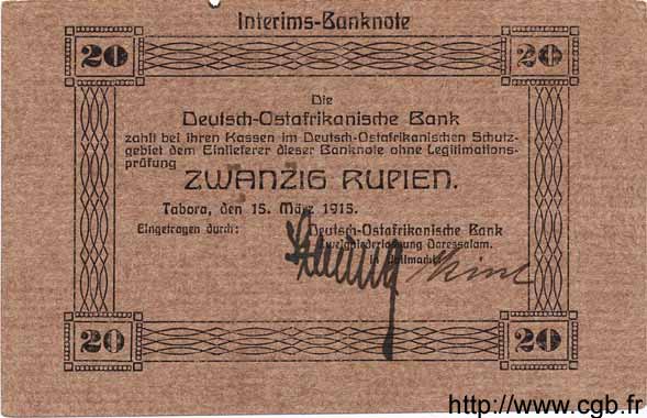 20 Rupien Deutsch Ostafrikanische Bank  1915 P.45 XF