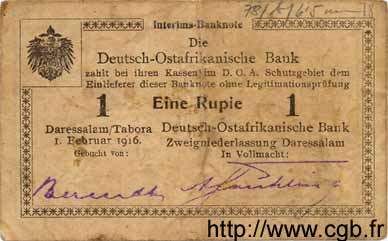 1 Rupie Deutsch Ostafrikanische Bank  1916 P.19 F