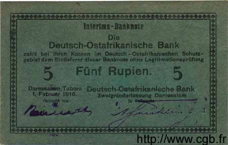 5 Rupien Deutsch Ostafrikanische Bank  1916 P.36a AU