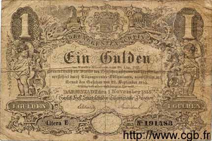 1 Gulden GERMANY Hesse 1855 PS.0263 F