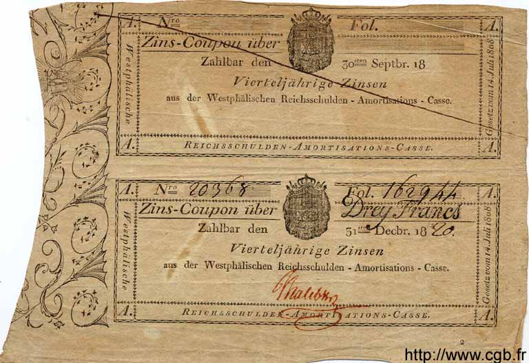 3 Francs Non émis GERMANY  1820 PS.0802 VF