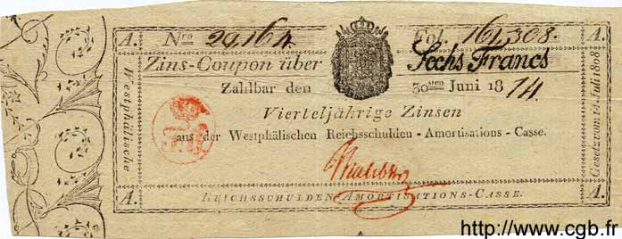 6 Francs DEUTSCHLAND  1814 PS.0811 VZ