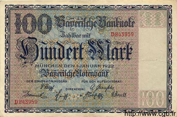 100 Mark GERMANIA Munich 1922 PS.0923 q.SPL