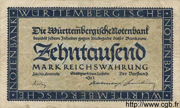 10000 Mark DEUTSCHLAND Stuttgart 1923 PS.0982 SS